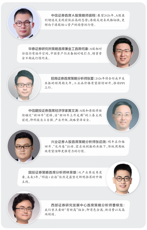 七位券商首席研判2026年市场:A股、港股大概率继续上行 “科技+出海”仍是主线