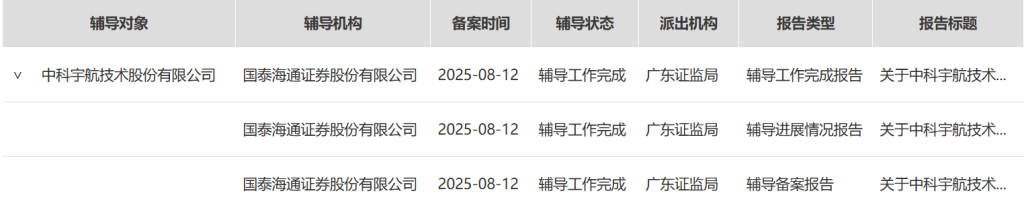 中科宇航IPO辅导工作完成 今年将进行可复用飞行器百公里回收技术验证