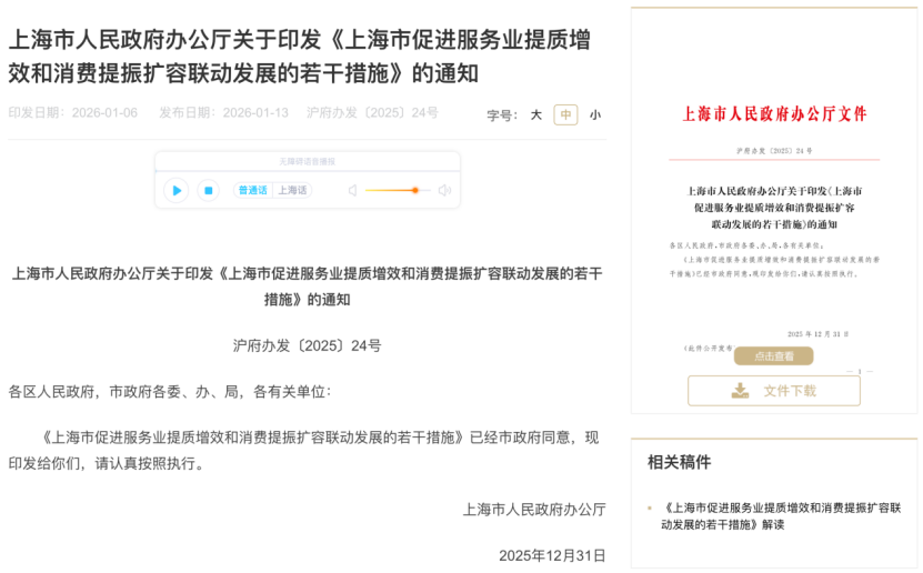 利好来了！上海重大发布！28条举措涉及消费