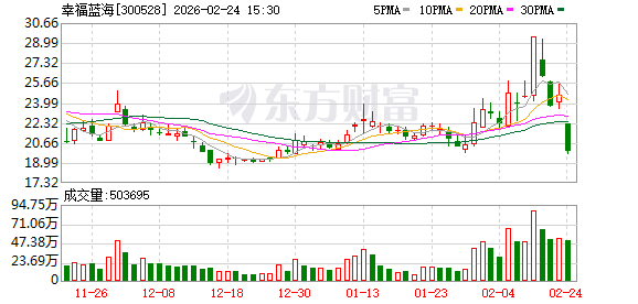 幸福蓝海：截至23日来源于两部春节档影片的营收约为79万元-102万元