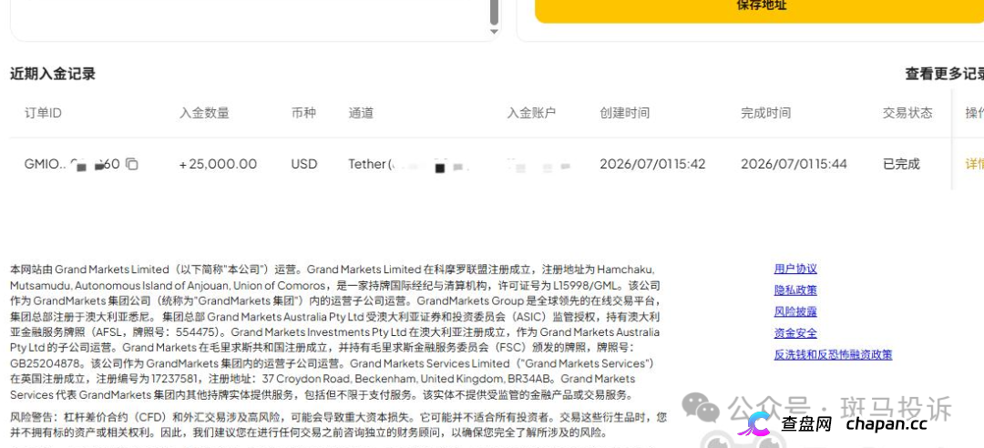 Grand Markets | 盈利10,309美元就“异常”？正常交易赚的钱，出金时竟被逼签“自愿放弃盈利”声明！