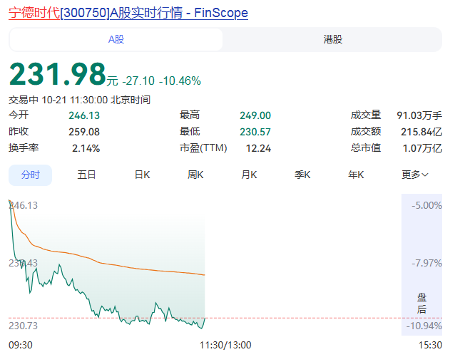 宁德时代盘中跌超10%，摩根大通下调H股评级，公司回应：没有市场预期的那么悲观